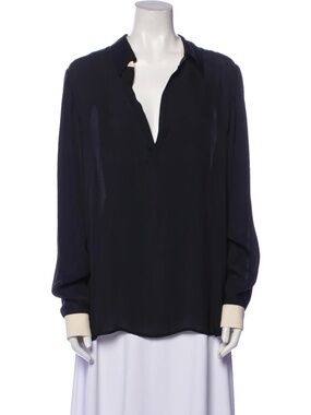 L'Agence Silk Blouse black with cream accents 8